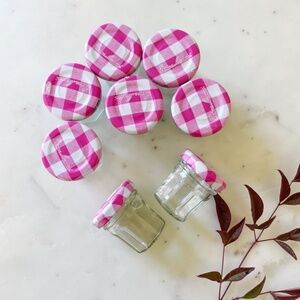Lot of 8 Pink Bonne Maman 1oz Mini Jam Jars Mason Jars